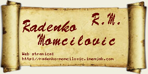 Radenko Momčilović vizit kartica